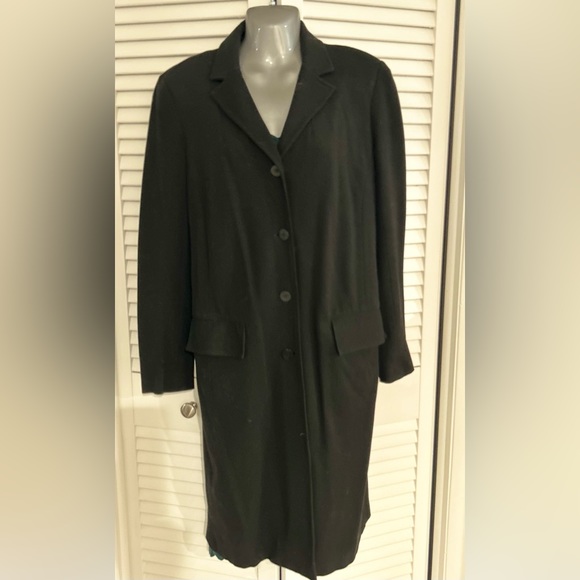 Laundry by Shelli Segal Vintage 1995 long black button up stretchy jacket size 6 - Picture 2 of 16
